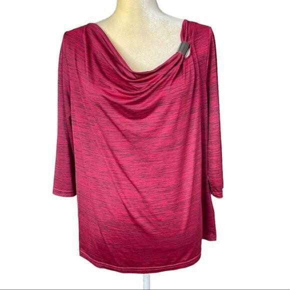 Sag Harbor Stretch Women Cowl top Red Sz PL Super stretch - Picture 12 of 12